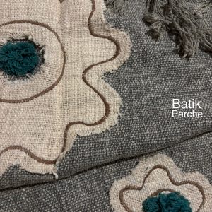 بافت نپالی سبز طوسی باتیک پارچه دست دوز