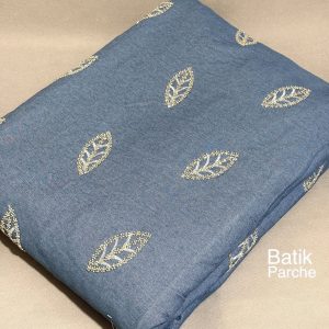 پارچه جین آبی منجوق دوزی باتیک پارچه بازار بزرگ پارچه ایران.Blue denim fabric, beaded embroidery, batik fabric, Iran Fabric Bazaar