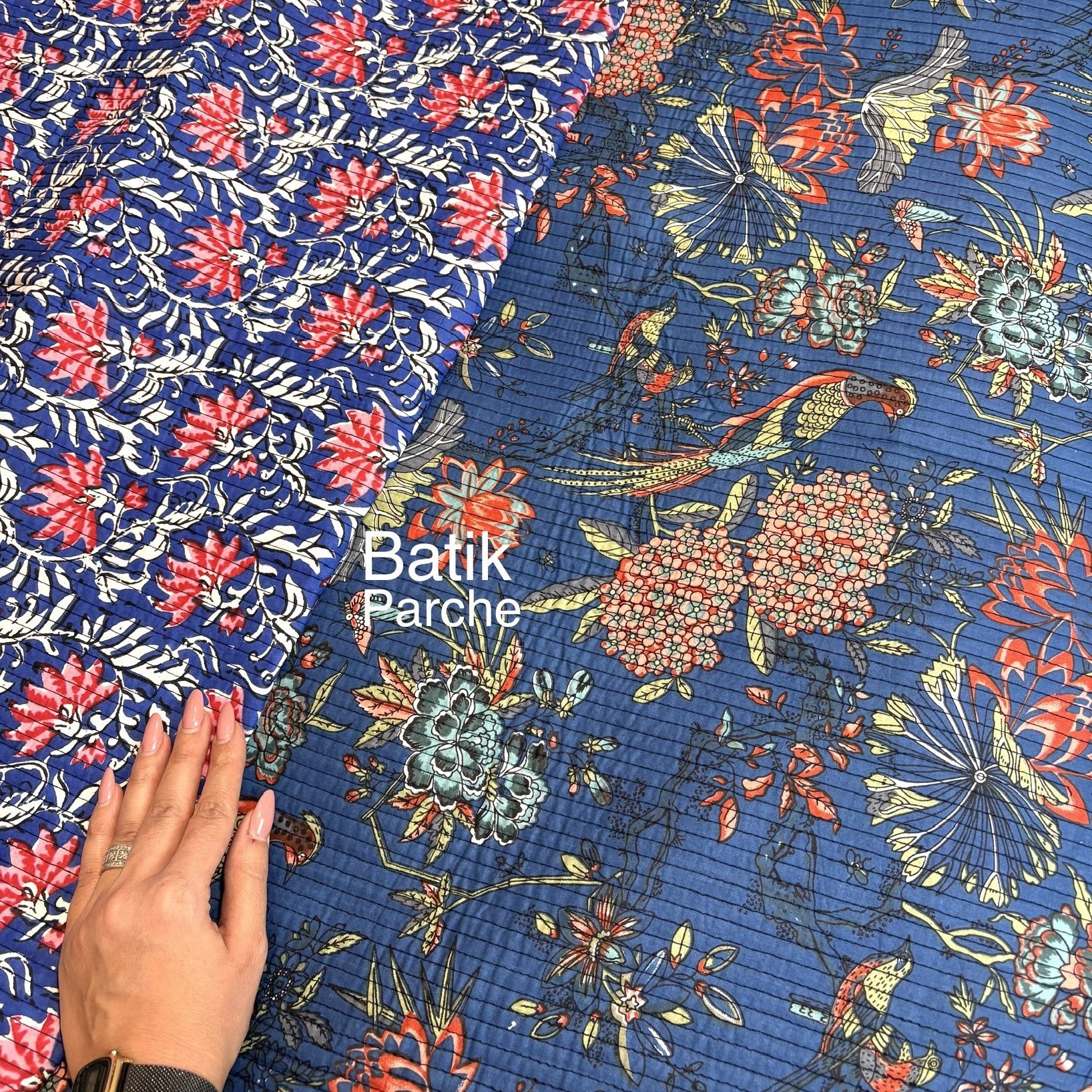 باتیک پنبه دوزی دورو باتیک پارچه بازار بزرگ پارچه فروش های ارسال به سراسر ایران.Double-sided cotton batik, batik fabric, big bazaar fabric sellers, shipping all over Iran.