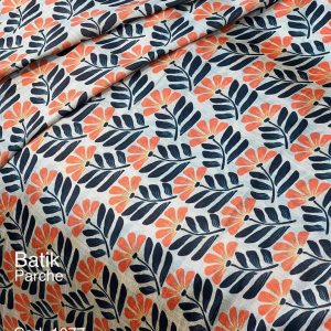تافته ابریشم باتیک،باتیک پارچه،پارچه باتیک،نارنجی،مشکی،کرم