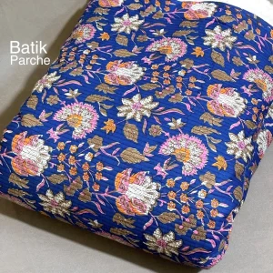 پارچه باتیک پنبه دوزی دورو باتیک پارچه بازار بزرگ پارچه ایران.Double-sided embroidered cotton batik fabric, big Iranian fabric market.