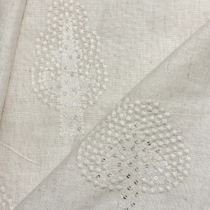 پارچه لینن نچرال سوزن دوزی و پولک دوزی باتیک پارچه بازار بزرگ ایران.Natural linen fabric, needlework and sequin embroidery, batik fabric, Iran's big bazaar.