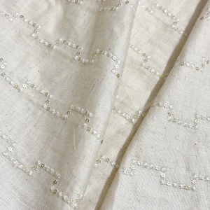 پارچه لینن نچرال سوزن دوزی و پولک دوزی باتیک پارچه بازار بزرگ ایران.Natural linen fabric, needlework and sequin embroidery, batik fabric, Iran's big bazaar.